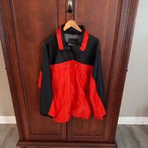 COLTECH Vintage Jacket Size M Mesh Lining Drawstring Snap Red/Black